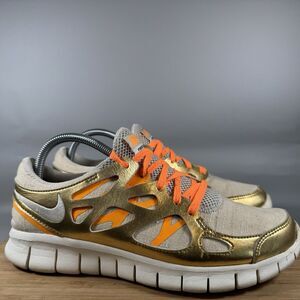 Nike Free Run 2 Premium Womens Size 10 Shoes Beige Gold 555340-202